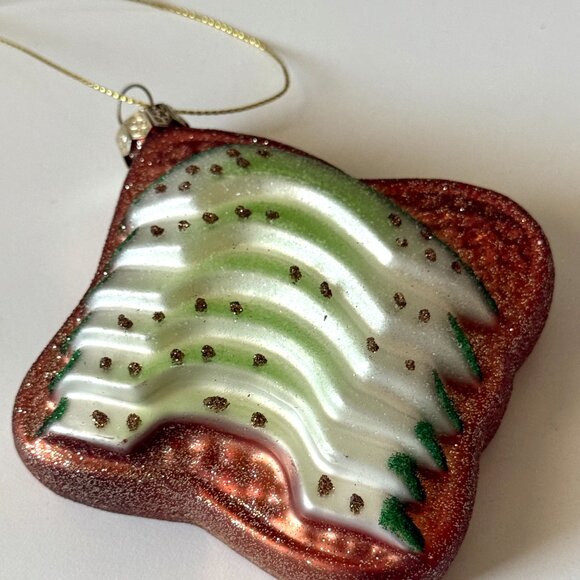 Christmas Holiday Ornament Glass Blown Old World vtg inspired avocado toast - Picture 3 of 13